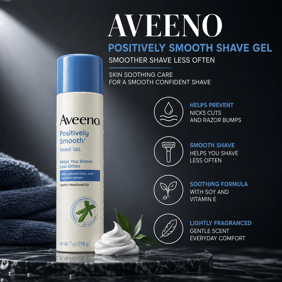 AVEENO POSITIVELY SMOOTH SHAVE GEL 198G