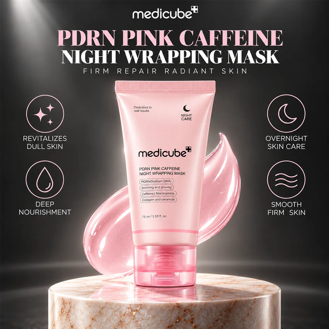 MEDICUBE PDRN PINK CAFFEINE NIGHT WRAPPING MASK 75ML