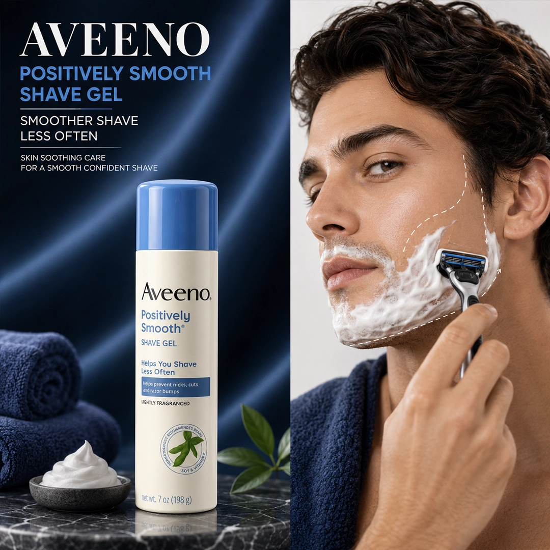 AVEENO POSITIVELY SMOOTH SHAVE GEL 198G