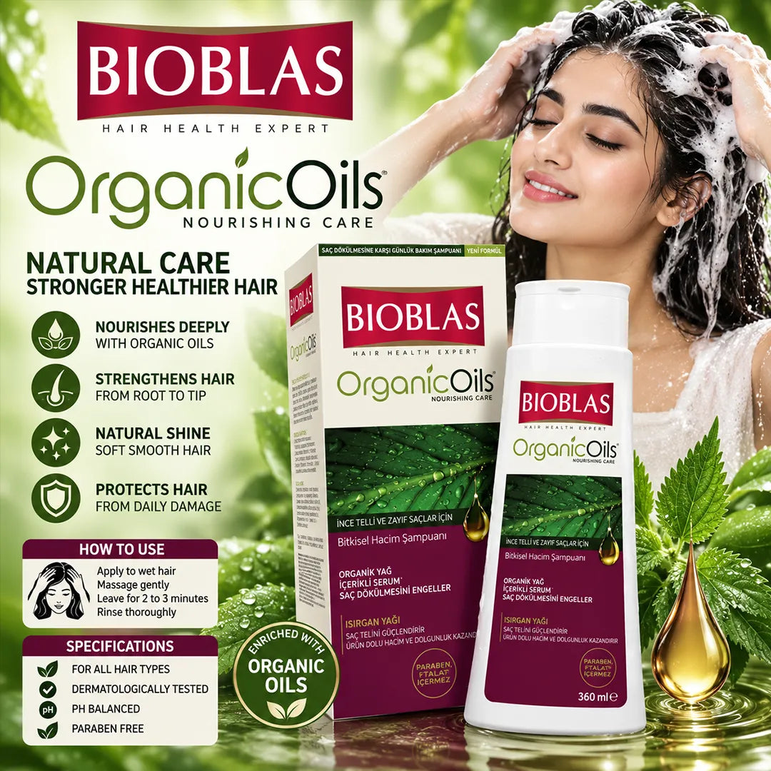 BIOBLAS SHAMPOO 360ML ORGANIC OILS.