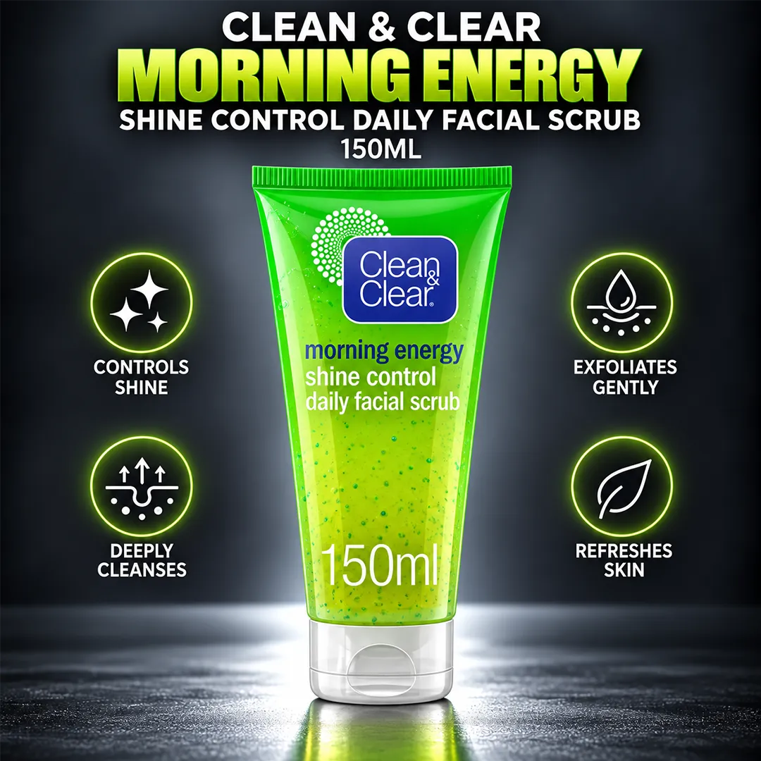 CLEAN CLEAR MORNING ENERGY SHINE CONTROL SCRUB 150ML