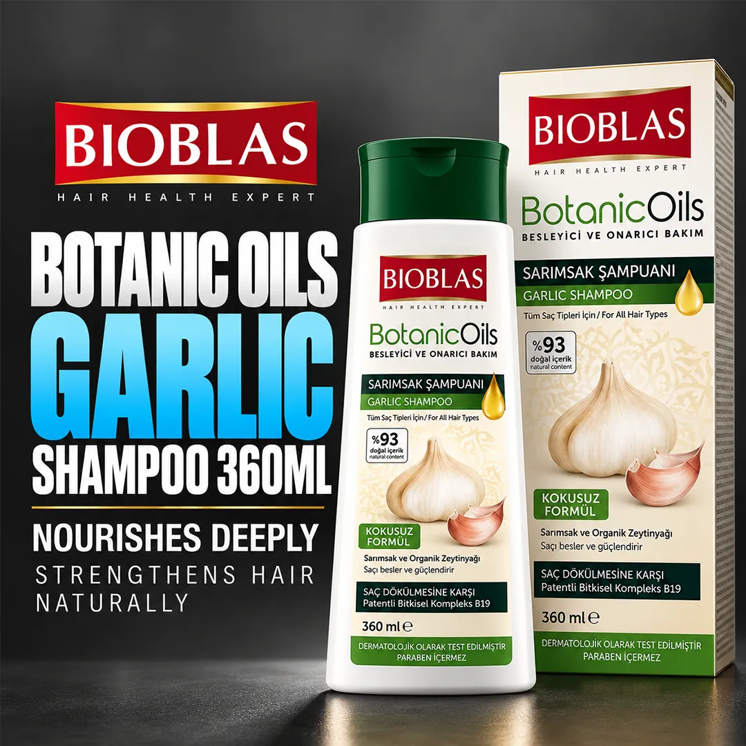 BIOBLAS SHAMPOO 360ML BOTANIC OILS GARLIC
