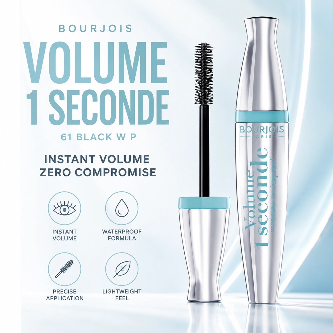 BOURJOIS VOLUME 1 SECONDE MASCARA 61 BLACK W P