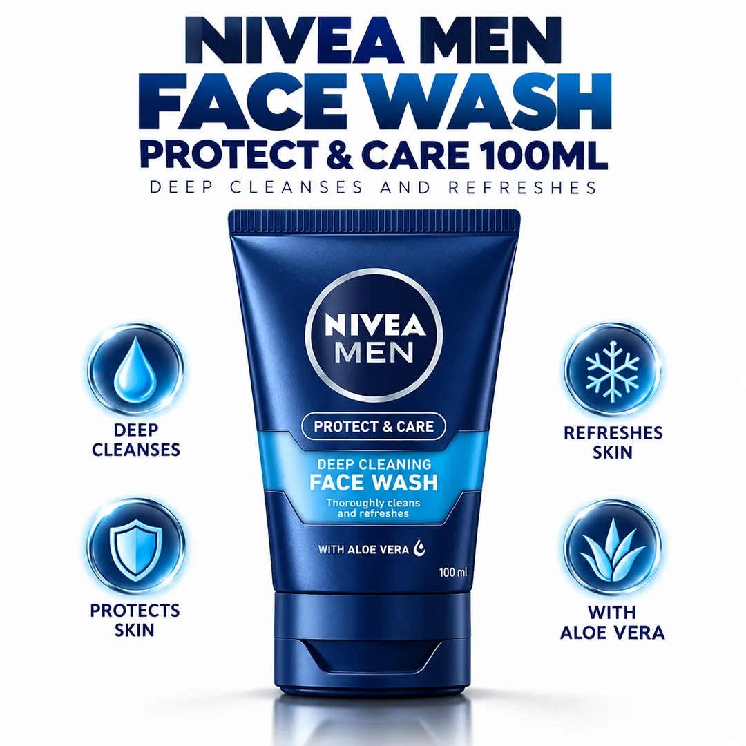 NIVEA MEN FACE WASH 100ML PROTECT & CARE
