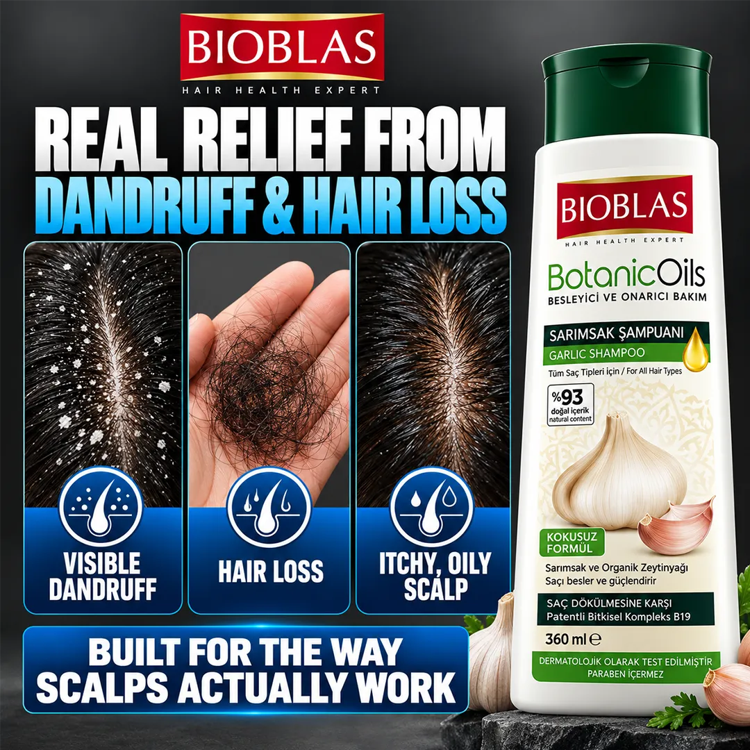 BIOBLAS SHAMPOO 360ML BOTANIC OILS GARLIC