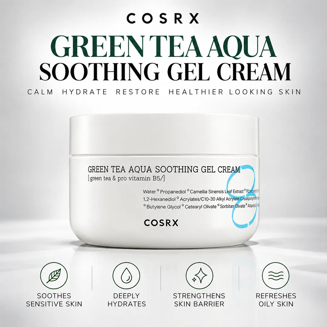 COSRX GREEN TEA SOOTHING GEL CREAM 50ML