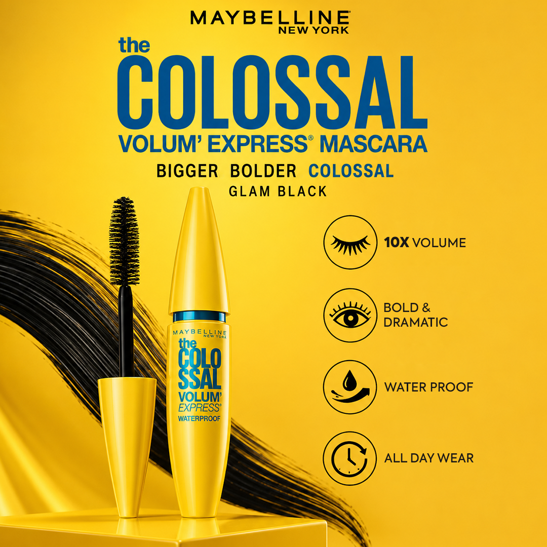 MAYBELLINE MASCARA VOLUM EXPRESS COLOSSAL GLAM BLACK