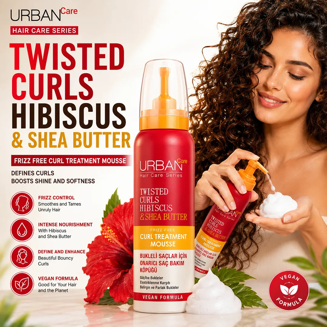 URBAN CARE TWISTED CURLS HIBISCUS HAIR MOUSSE 150ML