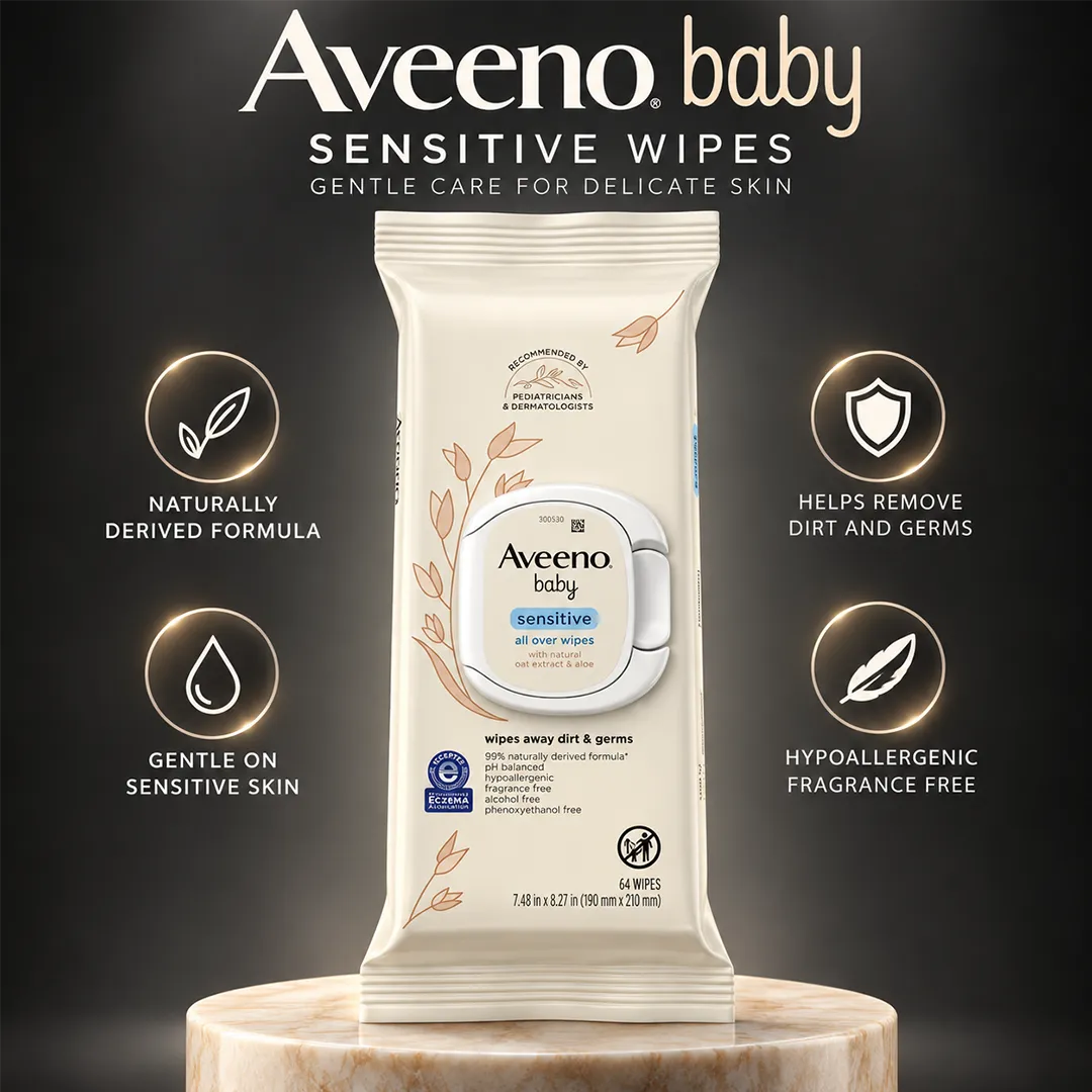 AVEENO BABY WIPS SENSITIVE 64S