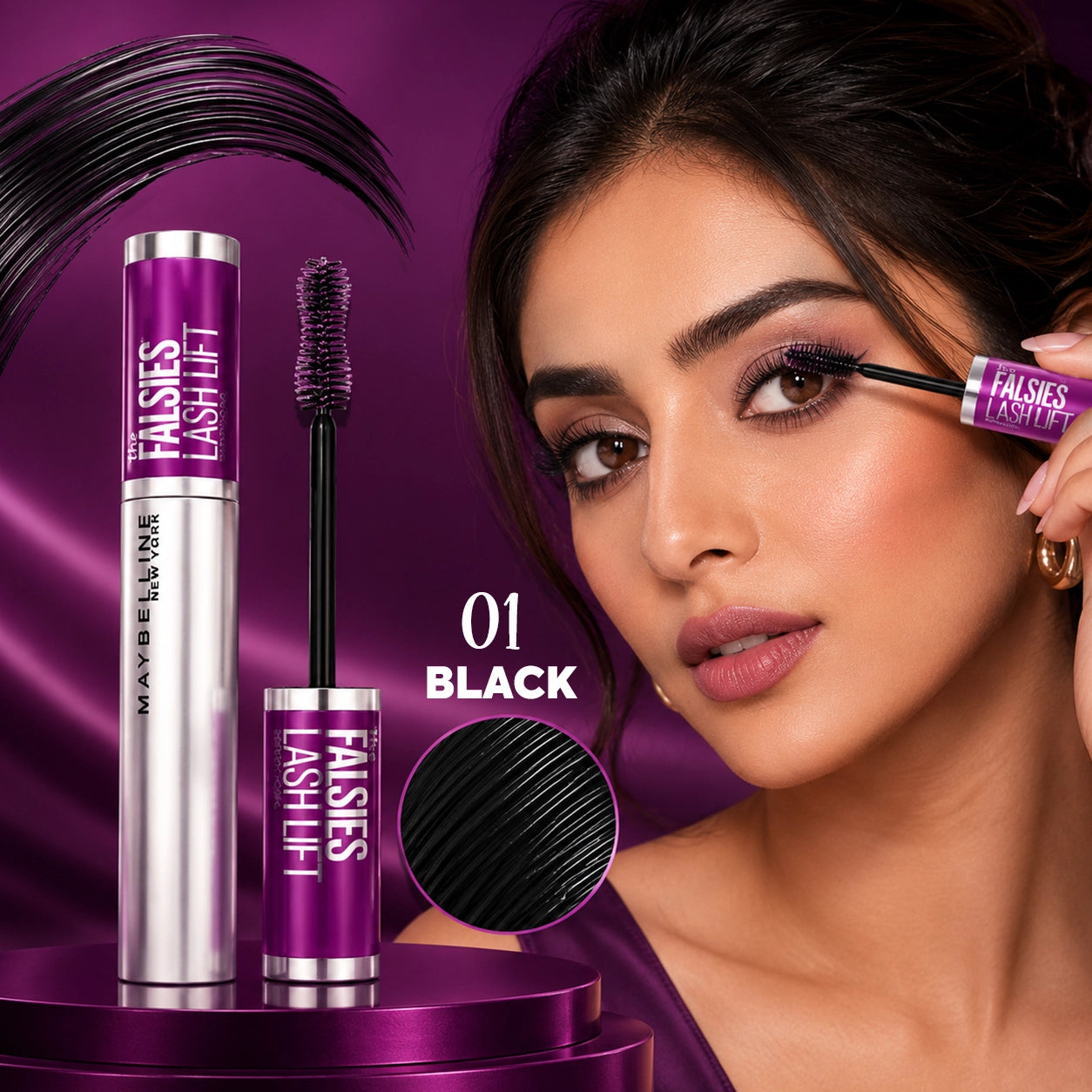 MAYBELLINE MASCARA FALSIES LASH LIFT 01 BLACK