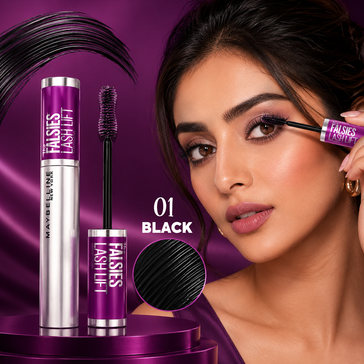 MAYBELLINE MASCARA FALSIES LASH LIFT 01 BLACK