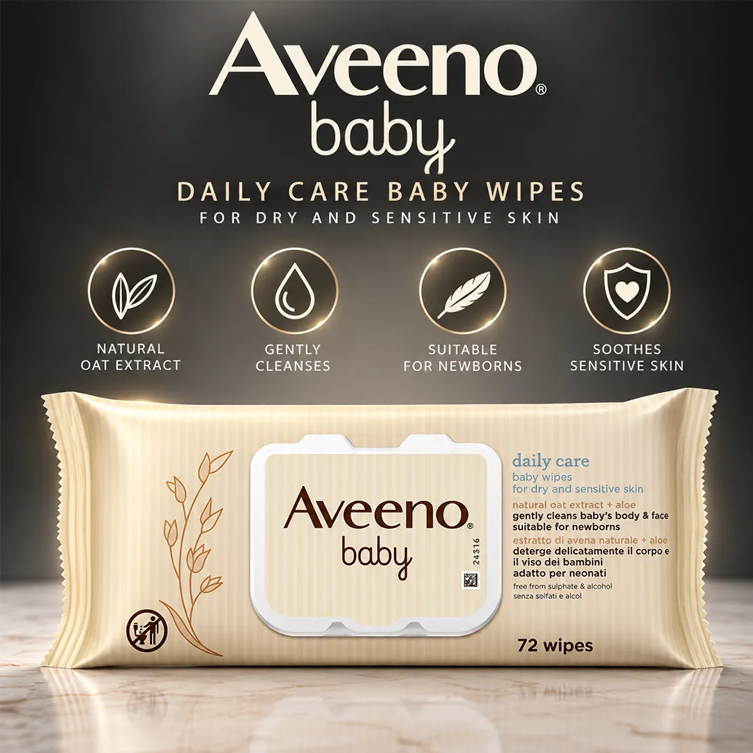 AVEENO BABY WIPES 72PCS DRY & SENSITIVE SKIN