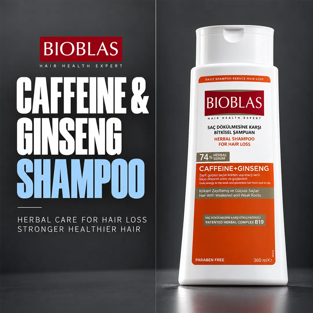 BIOBLAS SHAMPOO 360ML CAFFEINE AND GINSENG