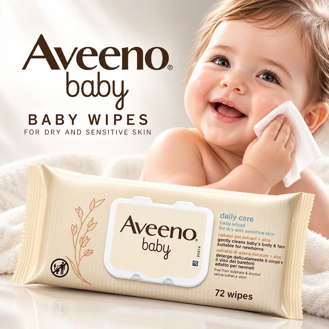 AVEENO BABY WIPES 72PCS DRY & SENSITIVE SKIN