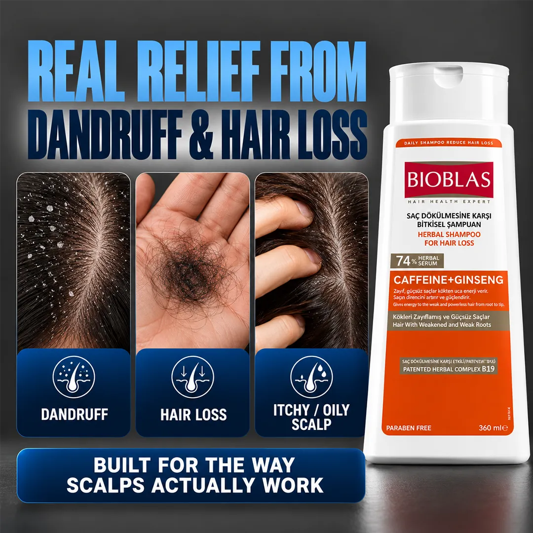 BIOBLAS SHAMPOO 360ML CAFFEINE AND GINSENG