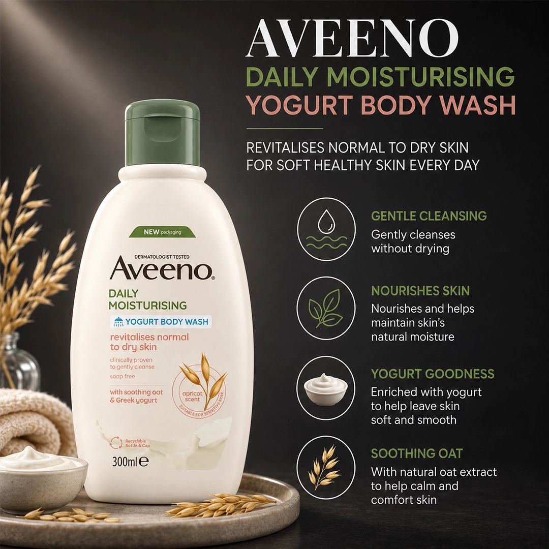 AVEENO BODY WASH 300ML DAILY MOISTURISING YOGURT