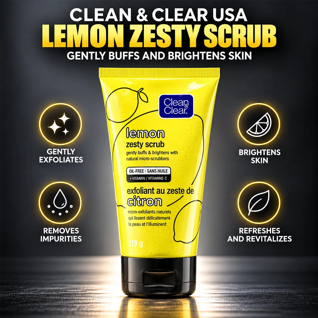 CLEAN CLEAR USA LEMON ZESTY SCRUB 119G