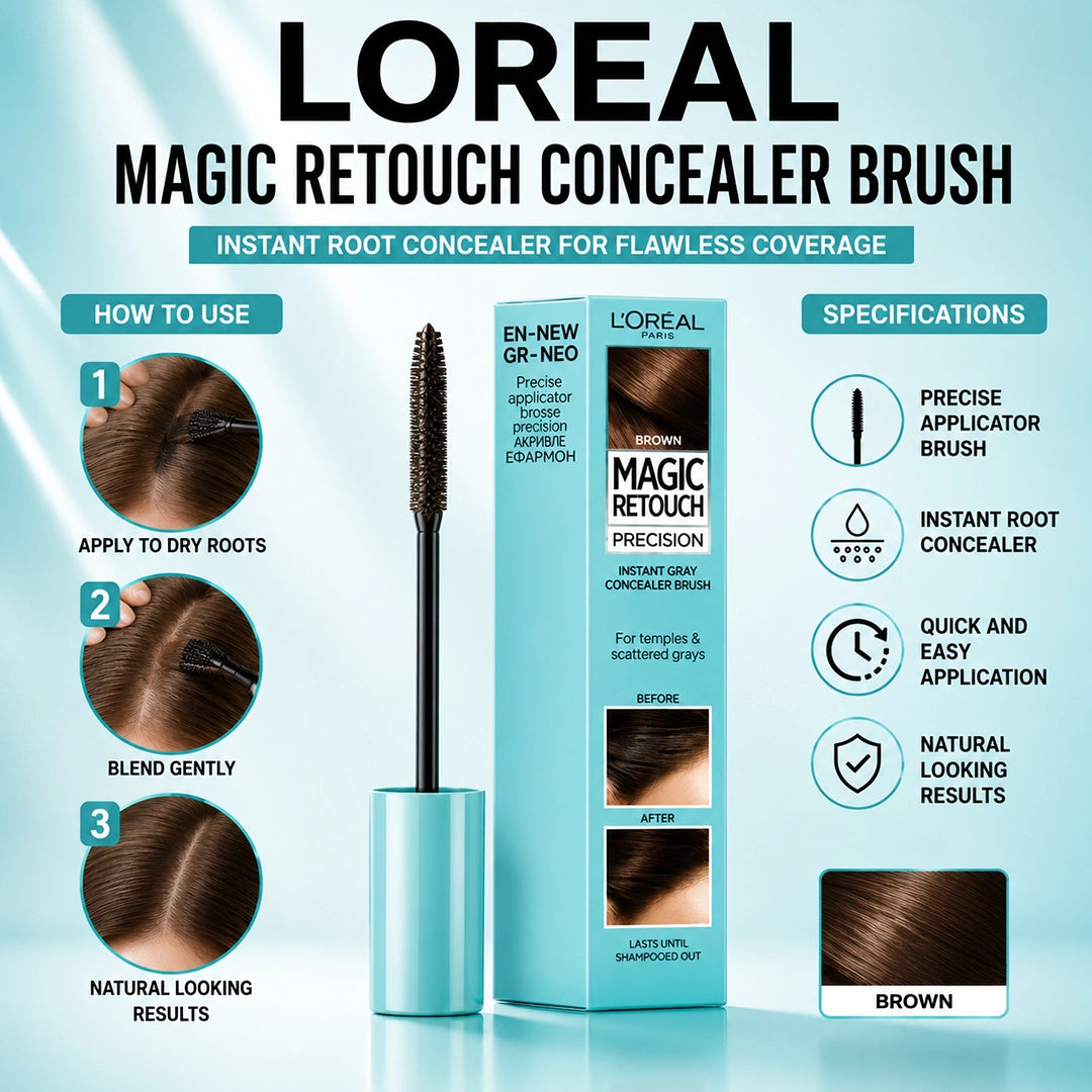 LOREAL MAGIC RETOUCH CONCEALER BRUSH 8ML BROWN