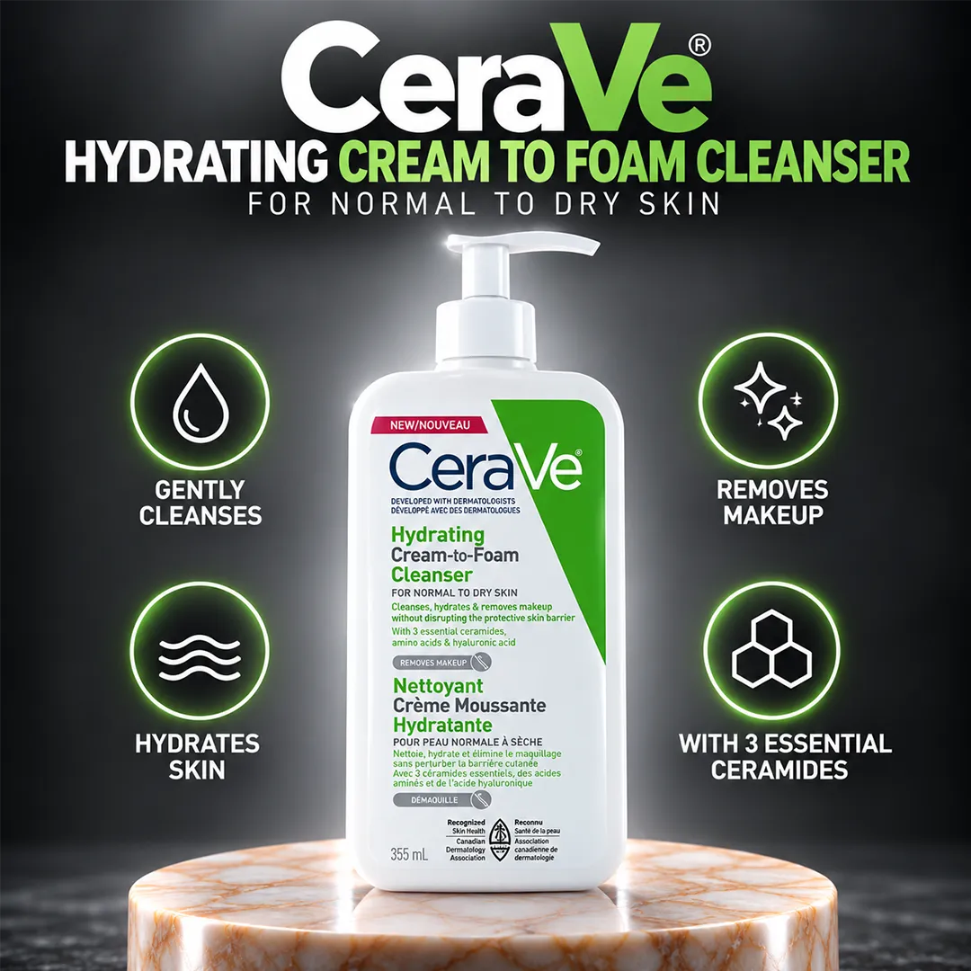CERAVE HYDRATING CREAM TO FOAM CLEANSER 355ML