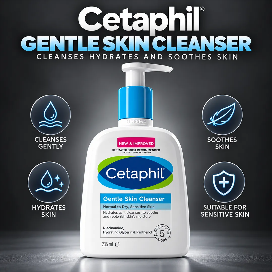 CETAPHIL GENTLE SKIN CLEANSER 236ML NEW & IMPROVED