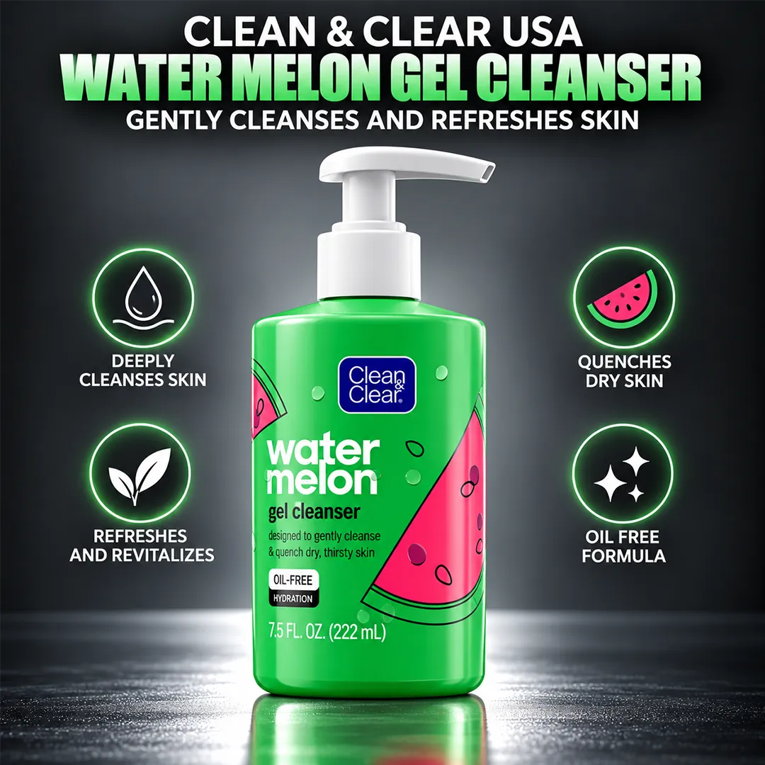 CLEAN CLEAR USA GEL CLEANSER 222ML WATER MELON