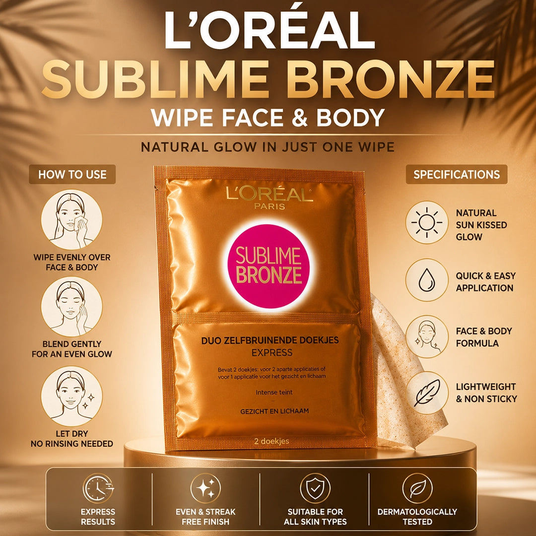 LOREAL SUBLIME BRONZE WIPE FACE & BODY
