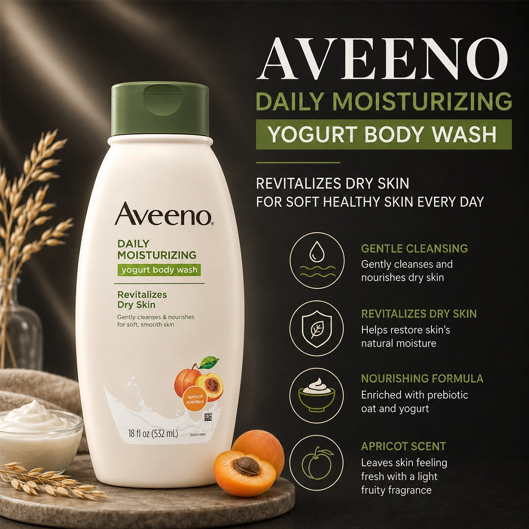 AVEENO BODY WASH 532ML YOUGURT DRY SKIN