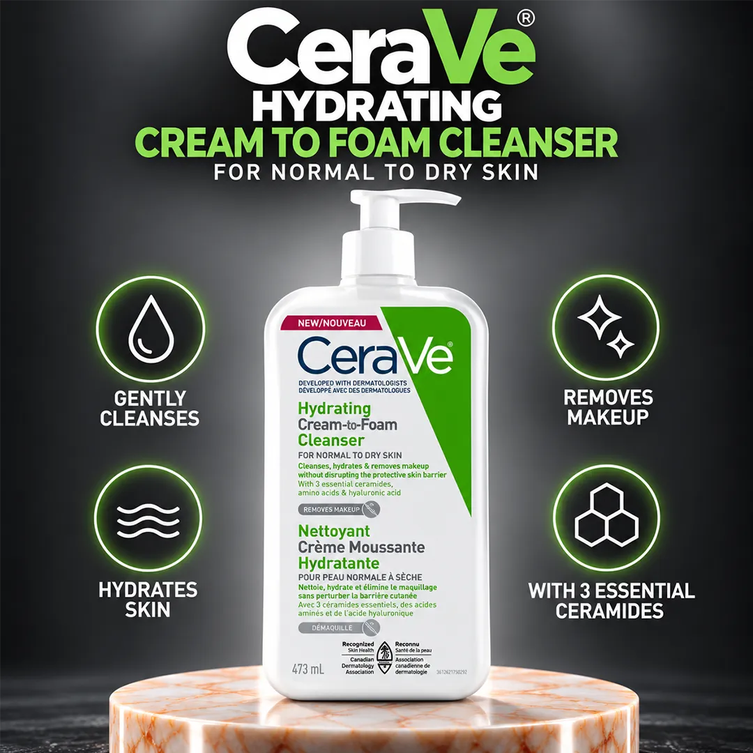 CERAVE HYDRATING CREAM TO FOAM CLEANSER 473ML