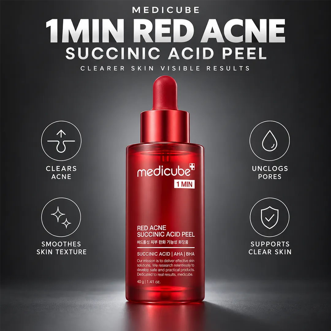 MEDICUBE 1MIN RED ACNE SUCCINIC ACID PEEL 40GM