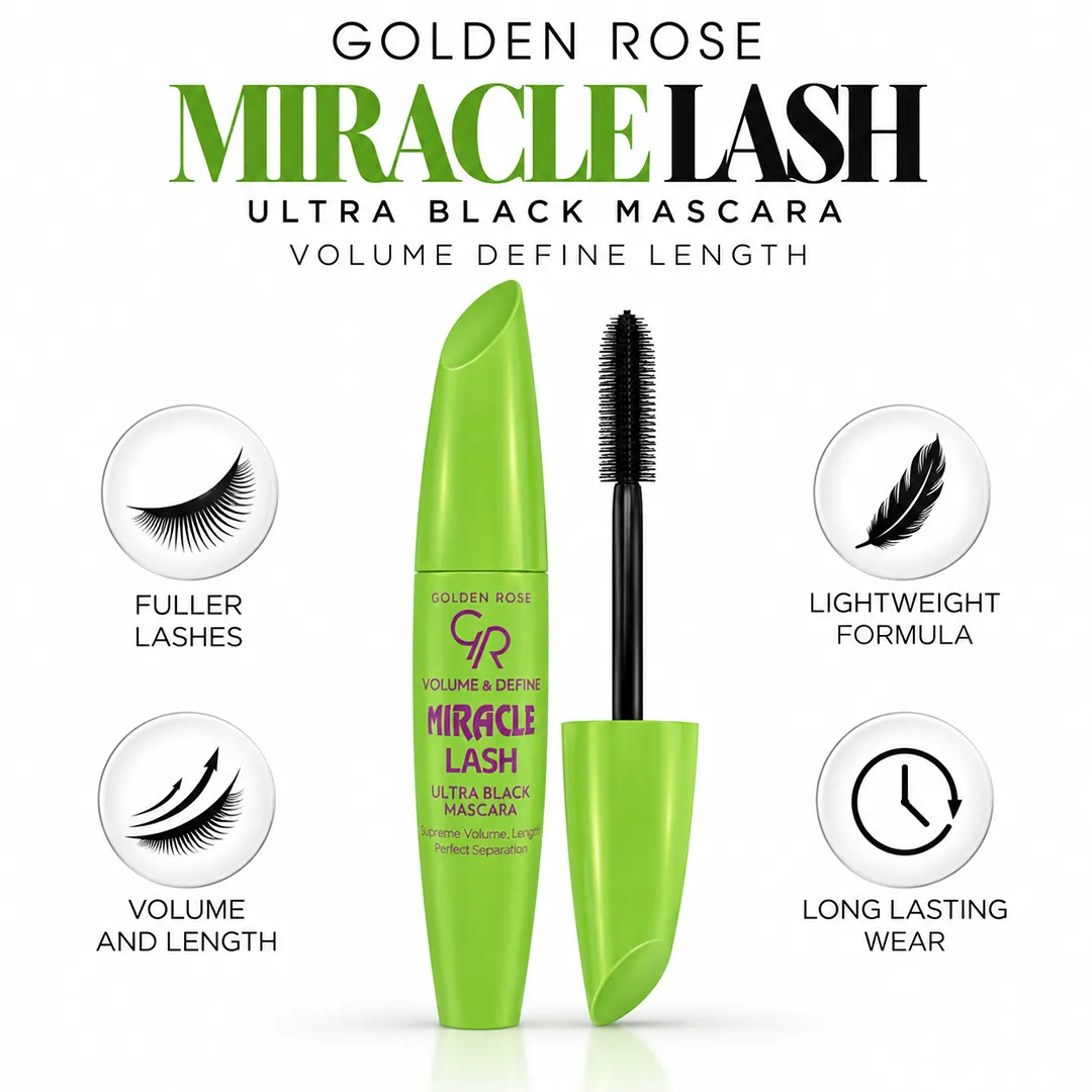 GOLDEN ROSE MASCARA MIRACLE LASH BLACK