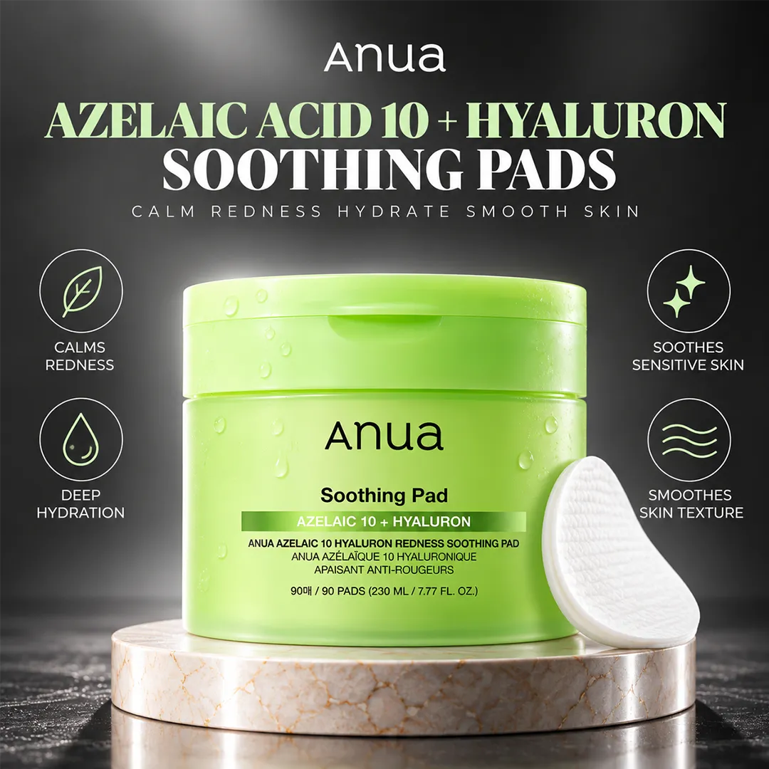 ANUA  AZELIAIC ACID 10+HYALURON SOOTHING PADS 90CS