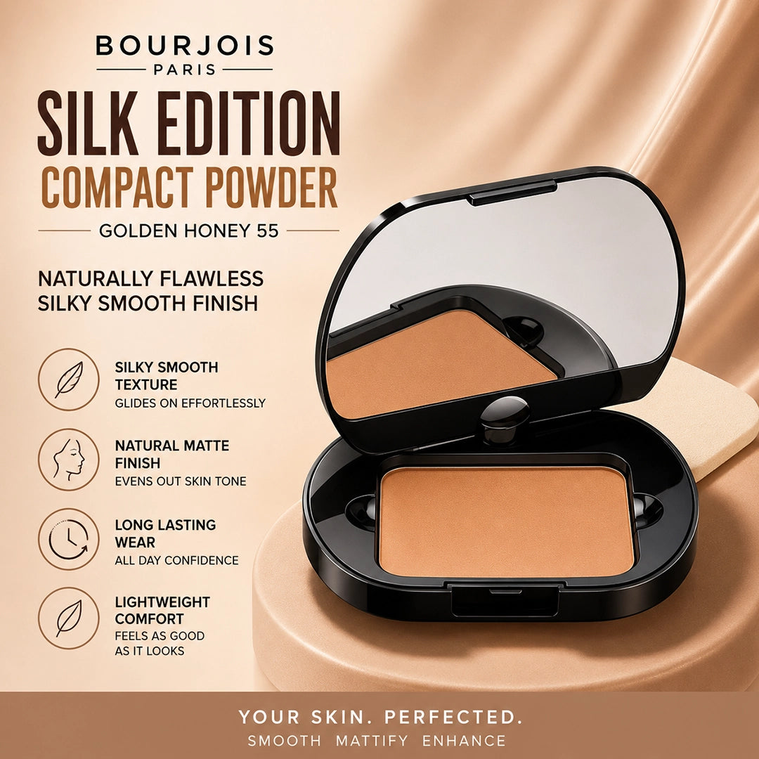 BOURJOIS SILK EDITION COMPACT POWDER GOLDEN HONEY 55