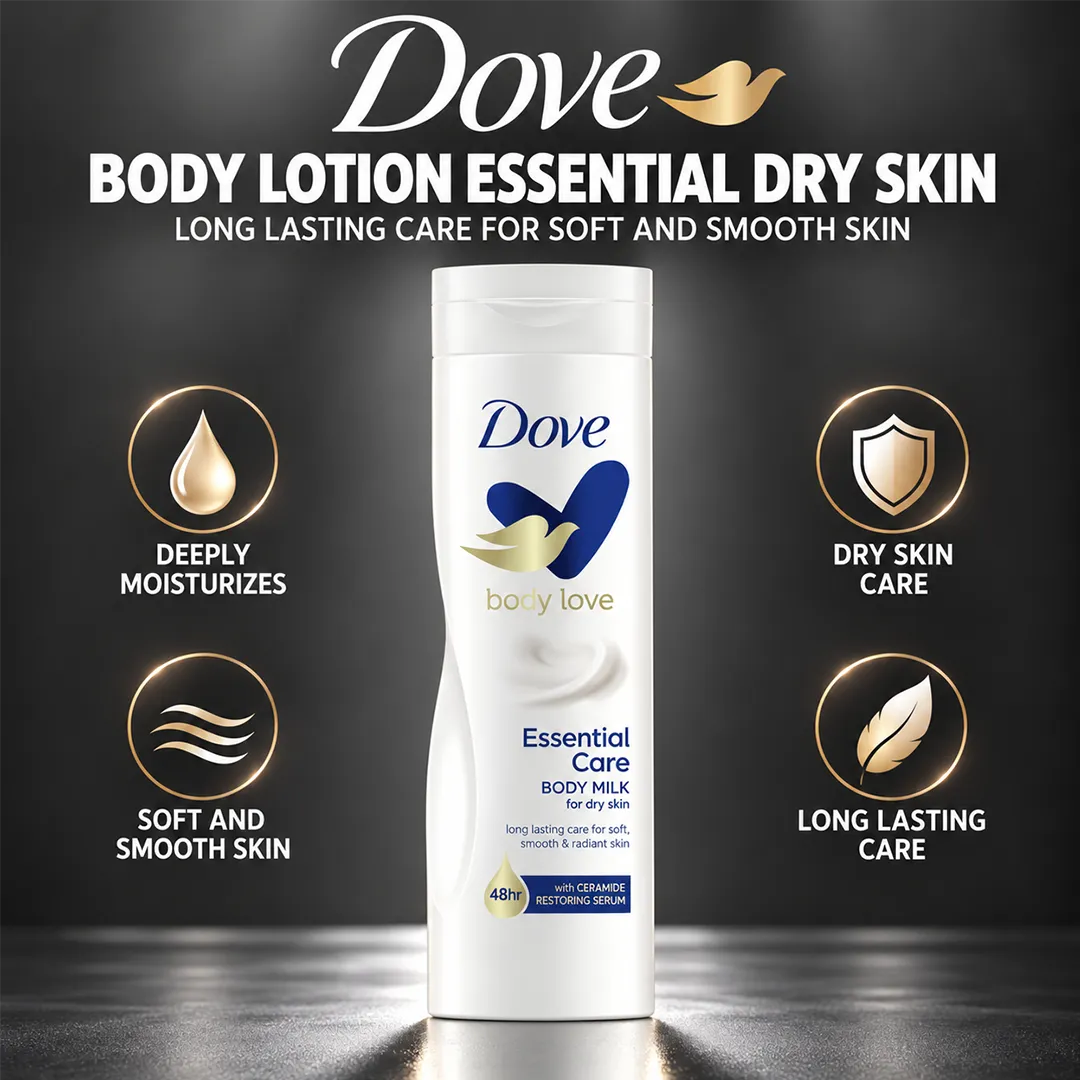 DOVE UK BODY LOTION 250ML ESSENTIAL DRY SKIN