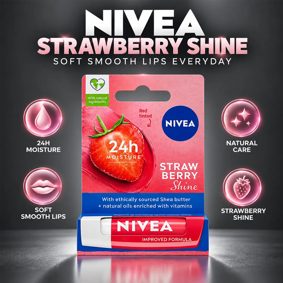 NIVEA LIP BALM STRAWBERRY SHINE MOISTURE