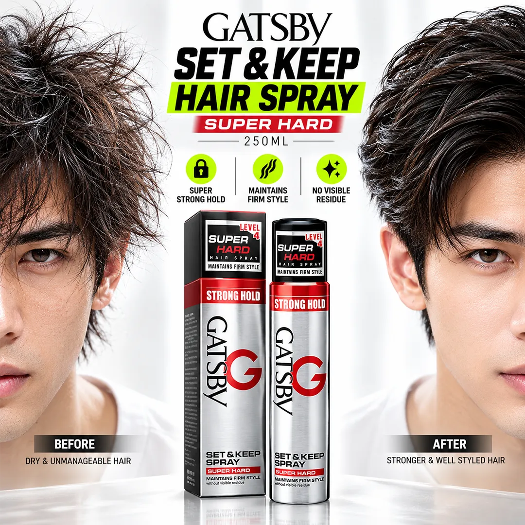 GATSBY HAIR SPRAY 250ML SET & KEEP SUPER HARD