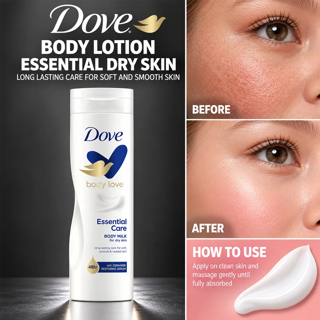 DOVE UK BODY LOTION 250ML ESSENTIAL DRY SKIN