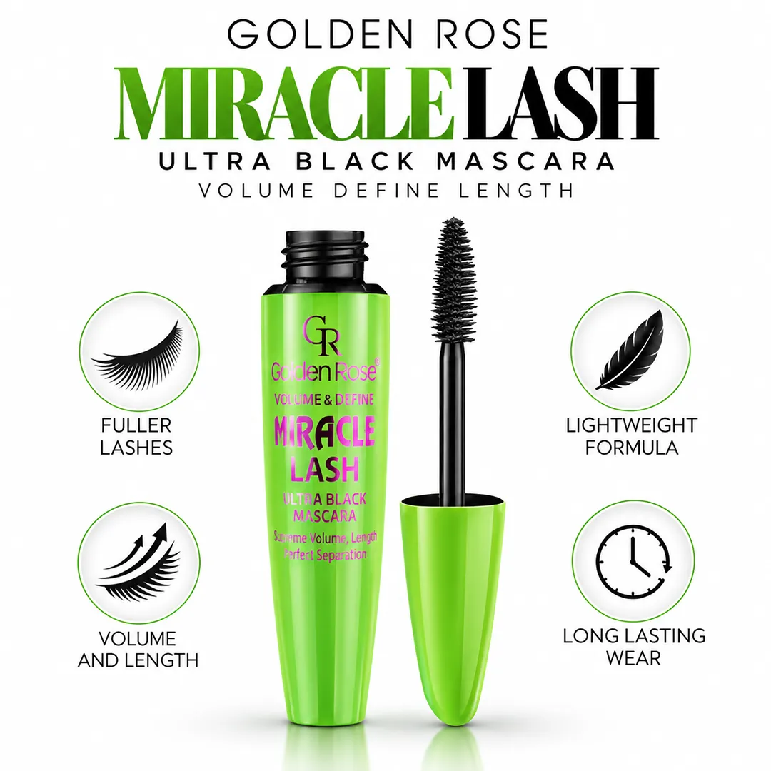 GOLDEN ROSE MASCARA MIRACLE LASH ULTRA BLACK