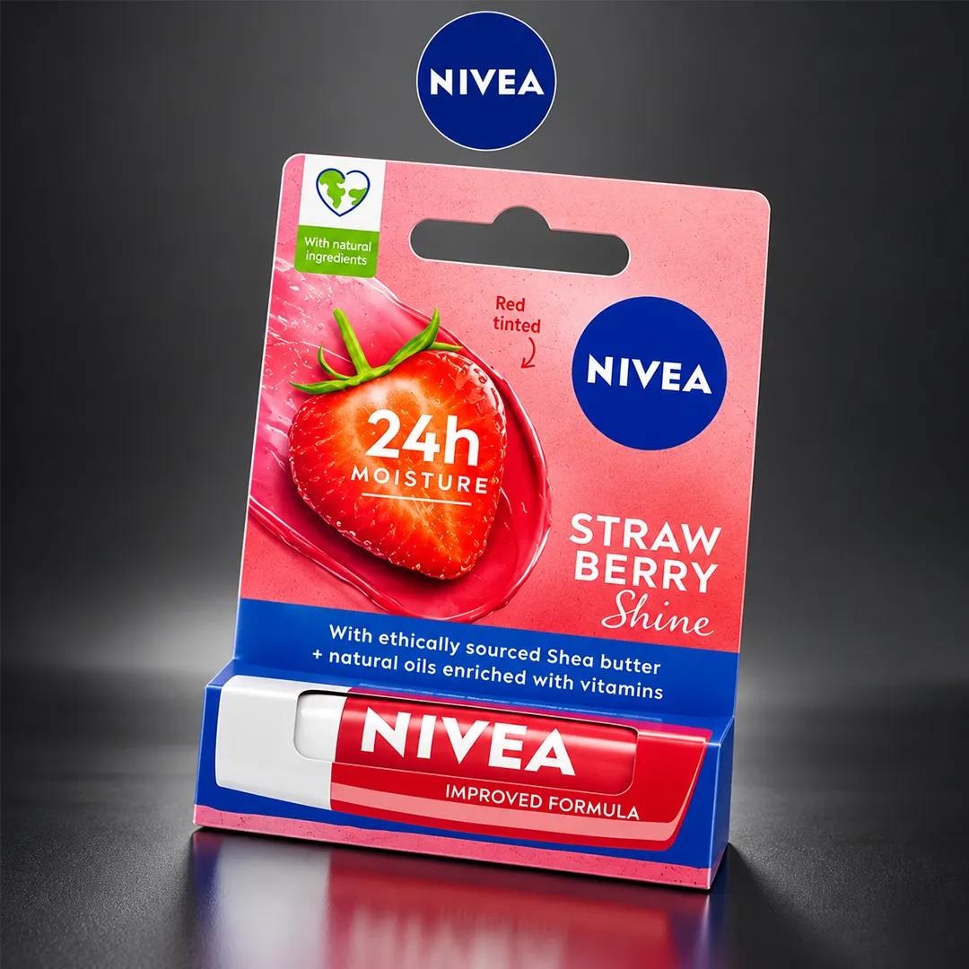 NIVEA LIP BALM STRAWBERRY SHINE MOISTURE