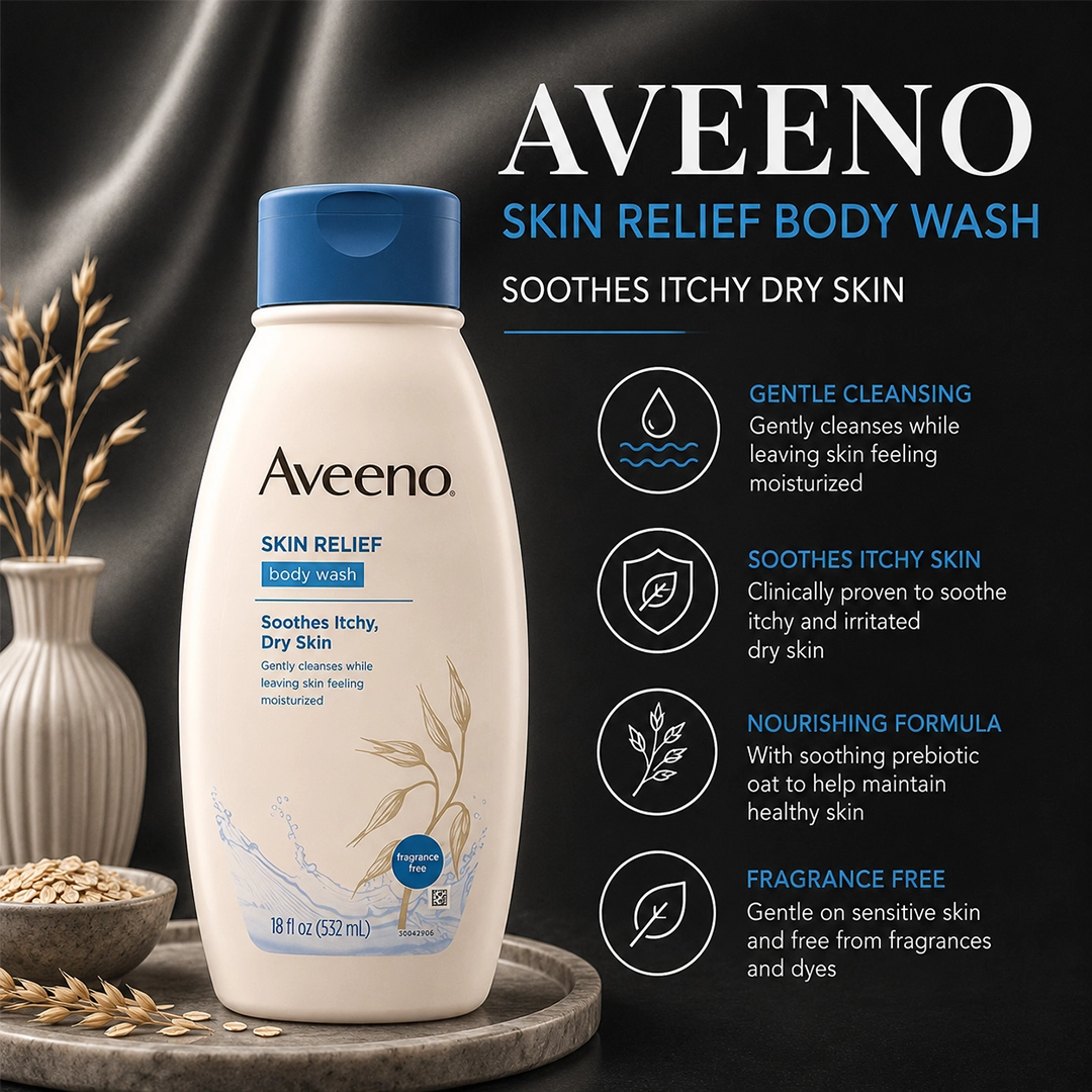 AVEENO BODY WASH 532ML SKIN RELIEF DRY SKIN
