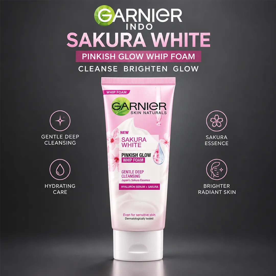 GARNIER INDO SAKURA WHITE PINKISH GLOW WHIP FOAM 100ML