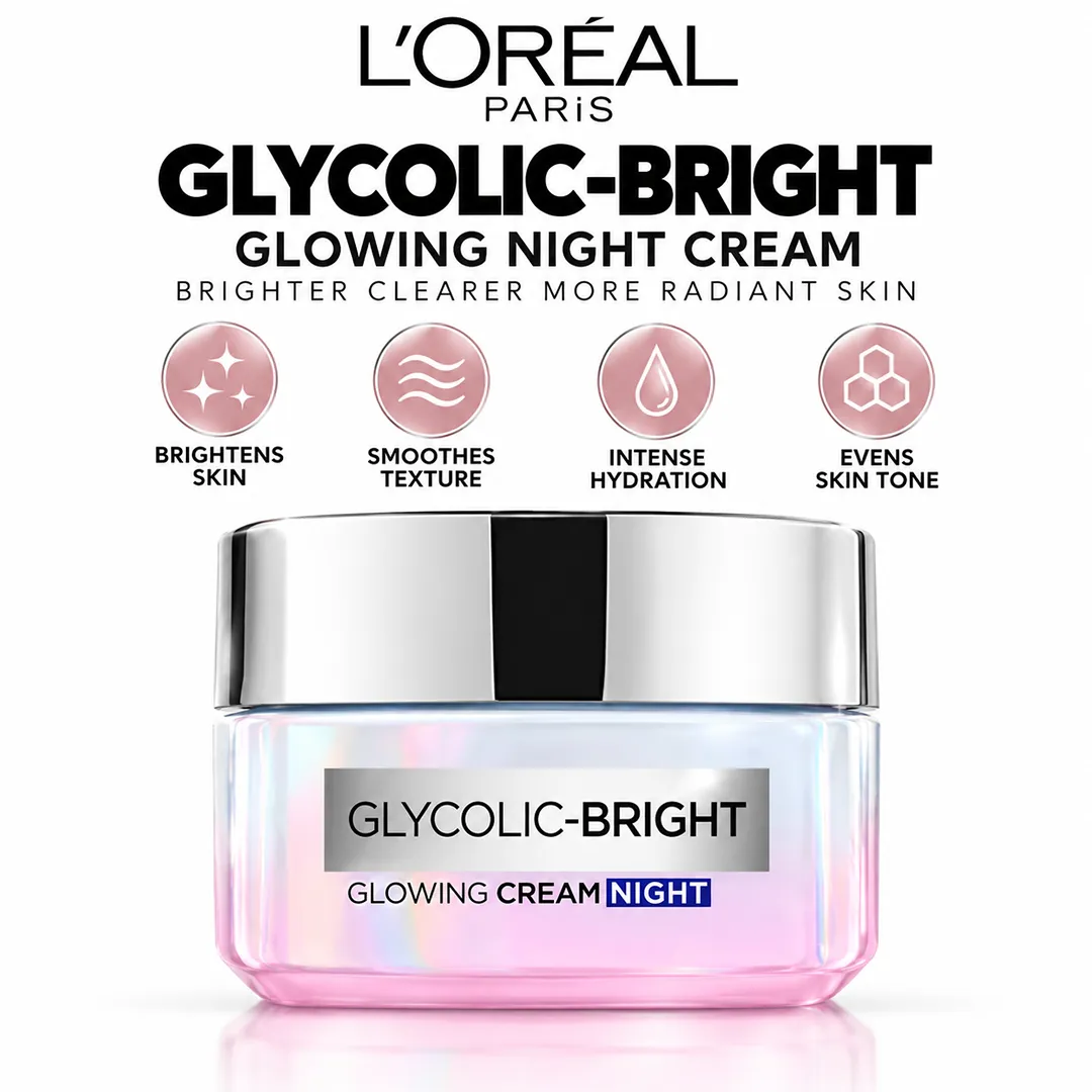 LOREAL GLYCOLIC BRIGHT NIGHT CREAM 50ML