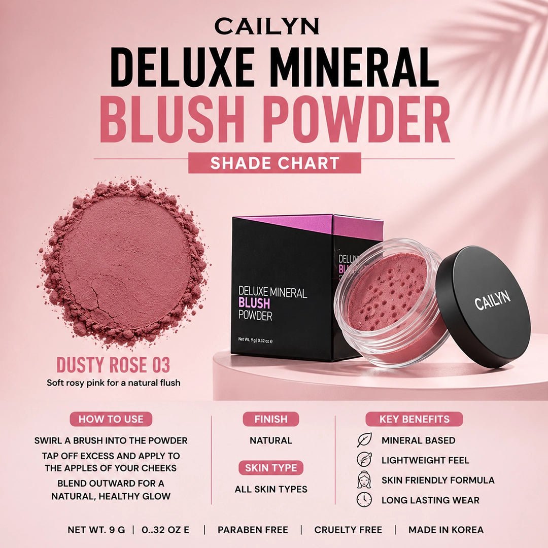 CAILYN DELUXE MINERAL BLUSH POWDER DUSTY ROSE 03