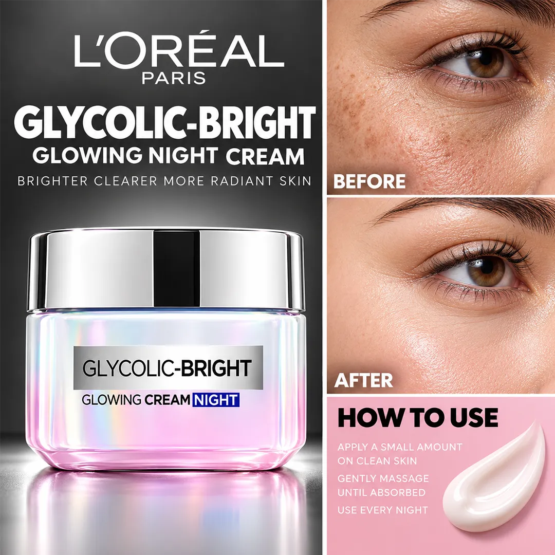 LOREAL GLYCOLIC BRIGHT NIGHT CREAM 50ML