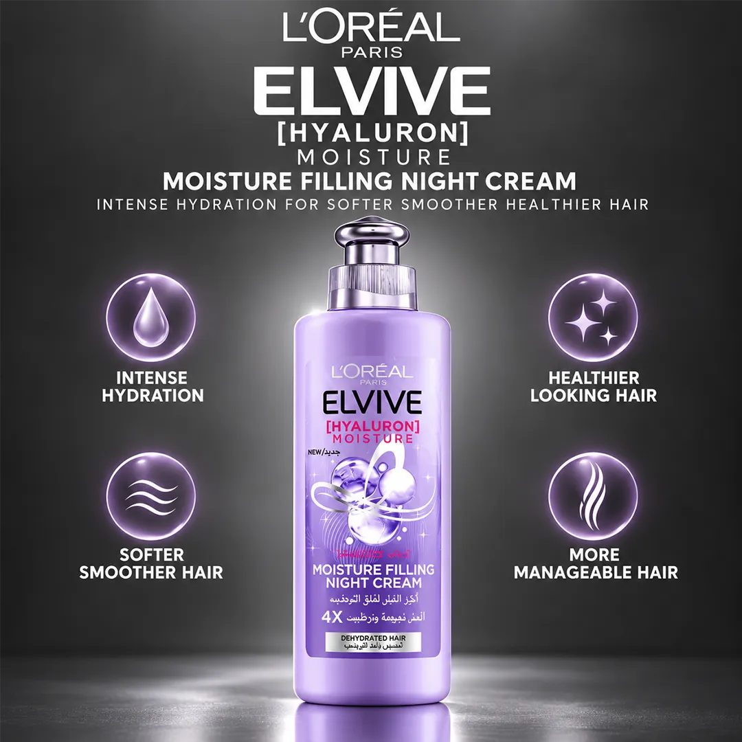 LOREAL ELVIVE HYALURONIC NIGHT CREAM 200ML