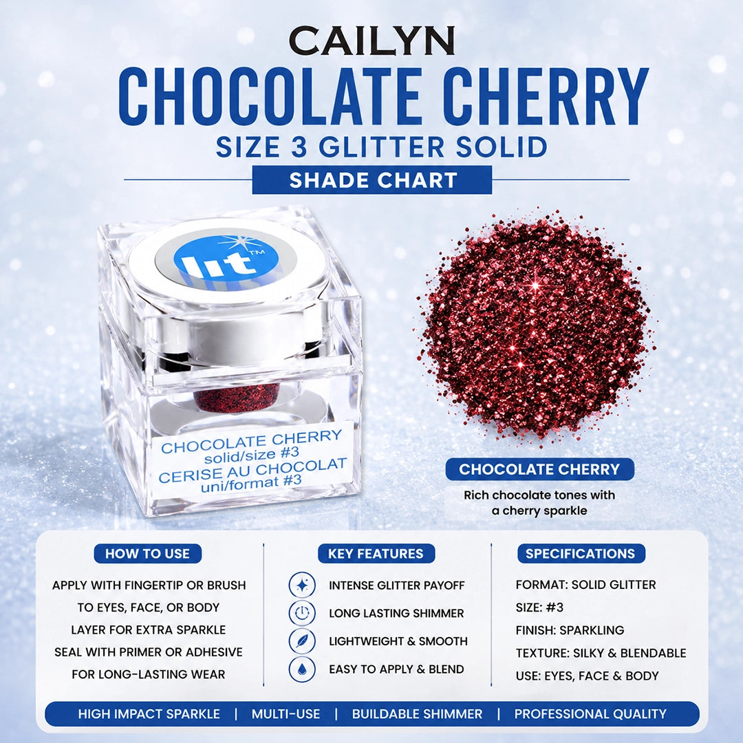 CAILYN CHOCOLATE CHERRY SIZE 3 GLITTER SOLID