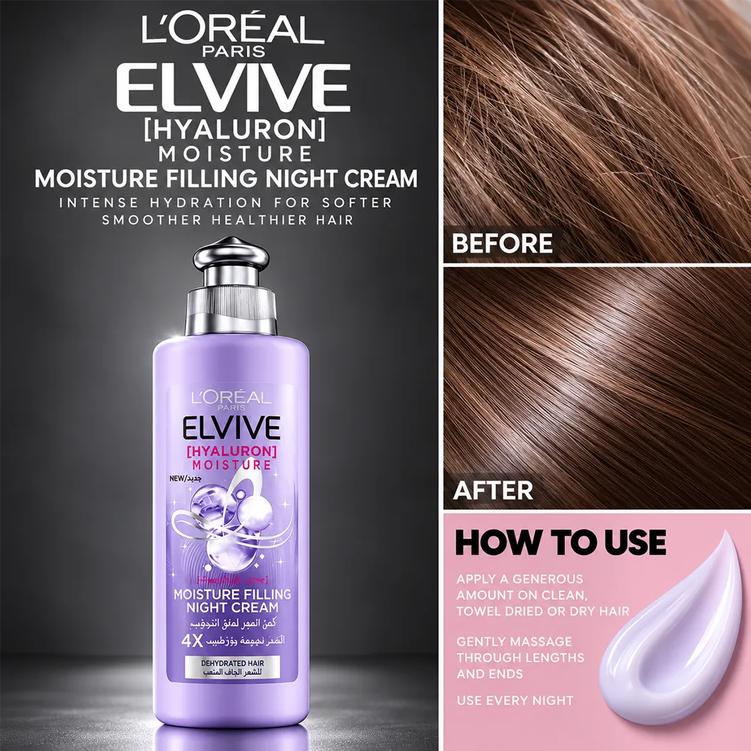 LOREAL ELVIVE HYALURONIC NIGHT CREAM 200ML