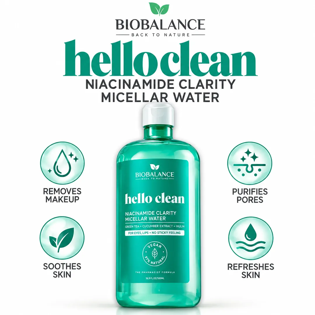 BIO BALANCE HELLO CLEAN NIACINAMIDE MICELLAR WATER 500ML