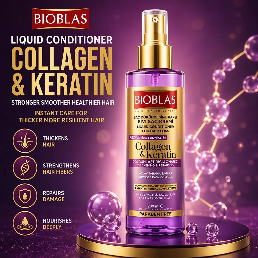 BIOBLAS LIQUID CONDITIONER 200ML COLLAGEN & KERATIN