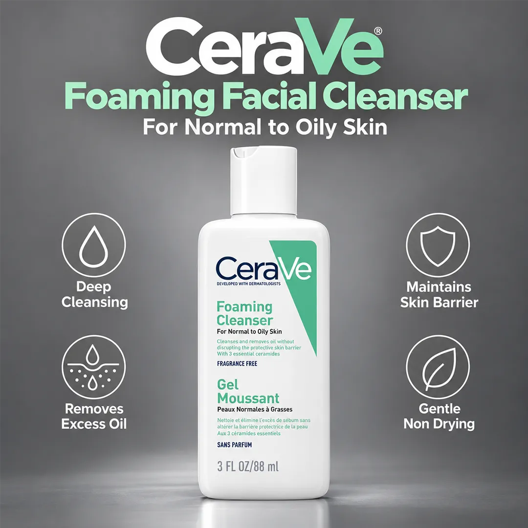 CERAVE FOAMING FACIAL CLEANSER 88ML NORMAL TO OILY SKIN