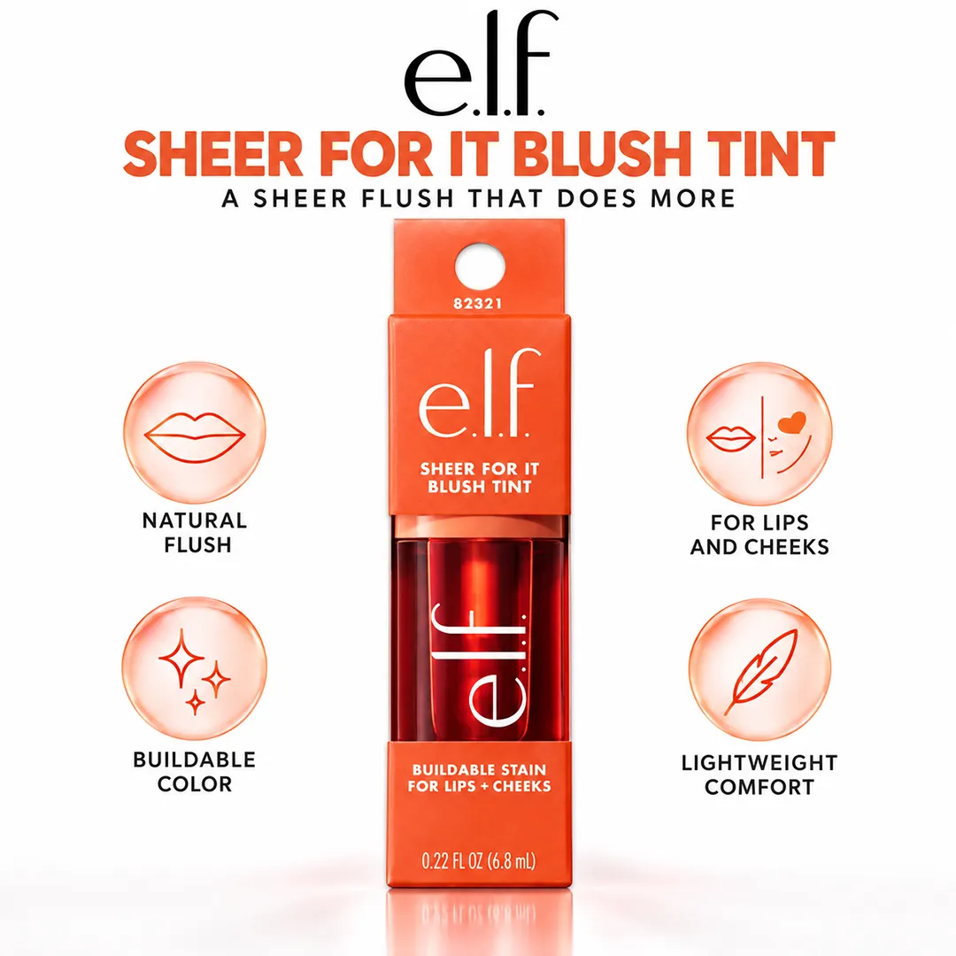 ELF SHEER FOR IT BLUSH TINT ORANGE CRUSH